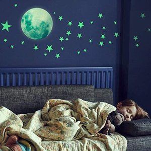 Glow in the Dark Wall Stickers, 221 Star Decals